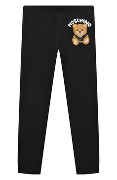 Детские хлопковые легинсы MOSCHINO черного цвета, арт. HKP047/LBA12 | Фото 1 (Материал внешний: Хлопок; Тематический товар: Teddy Bear; Региональные ограничения белый список (Axapta Mercury): Не проставлено; Нос: Не проставлено; Ростовка одежда: 10 - 11 лет | 140 - 146см, 12 лет | 152 см, 13 - 15 лет | 158 см, 4 года | 104 см, 6 лет | 116 см, 8 лет | 128 см)