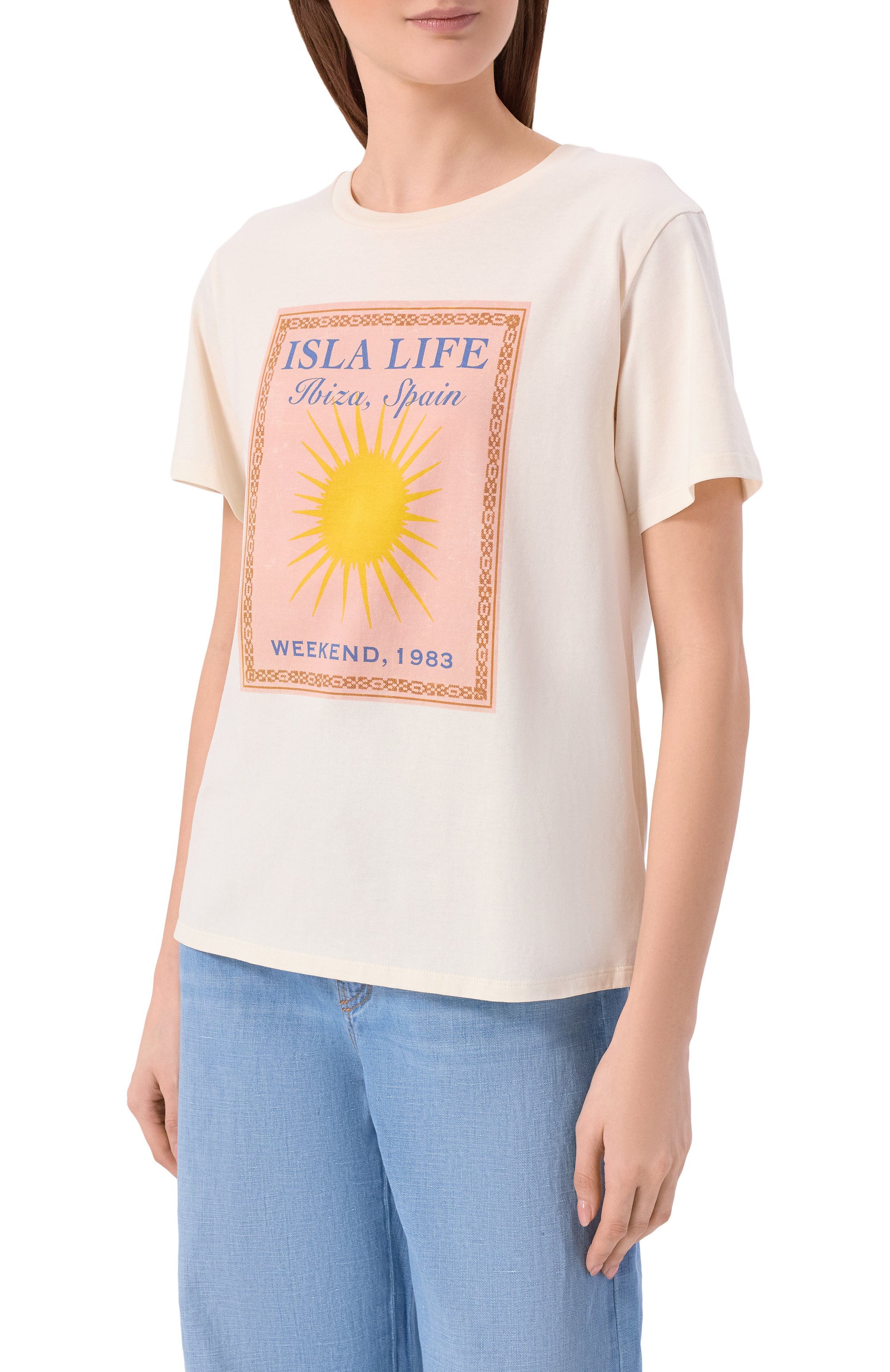 Хлопковая футболка WEEKEND MAX MARA, арт. WKDPANTERA, фото 3