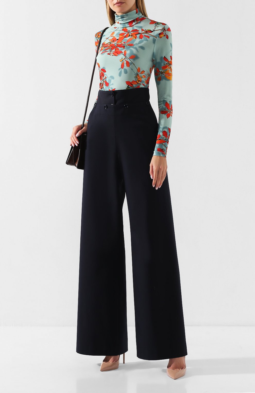 Водолазка с принтом DRIES VAN NOTEN синего цвета по цене 25650 руб., арт. 192-11142-8619, фото 2 Водолазка с принтом DRIES VAN NOTEN, арт. 192-11142-8619, фото 2