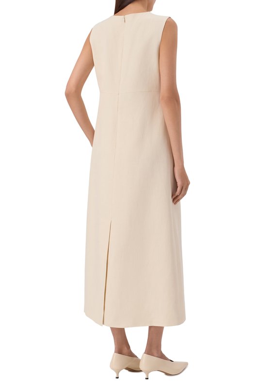 Платье из вискозы и льна P.A.R.O.S.H. D726096G/RAISA26 Бежевый  D726096G/RAISA26 Фото 3