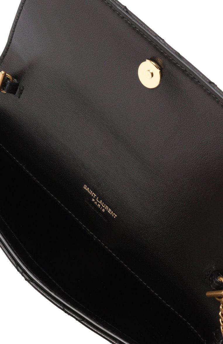 Женская сумка gaby SAINT LAURENT черного цвета, арт. 754051/1EL07 | Фото 5 (Драгоценные камни: Проставлено; Ремень/цепочка: На ремешке; Материал сплава: Проставлено; Материал: Натуральная кожа; Размер: mini)