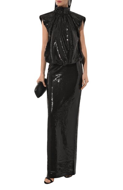 Платье с отделкой пайетками RASARIO черного цвета по цене 190120 руб., арт. RS24F029DX001, фото 2 Платье с отделкой пайетками RASARIO, арт. RS24F029DX001, фото 2