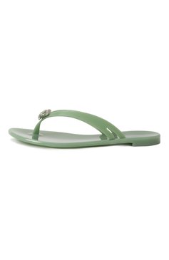 Женские резиновые шлепанцы jelly CASADEI зеленого цвета, арт. 2Y000D0101BEACH3401 | Фото 4 (Подошва: Плоская; Материал сплава: Проставлено; Драгоценные камни: Проставлено; Материал внешний: Экокожа; Каблук высота: Низкий)