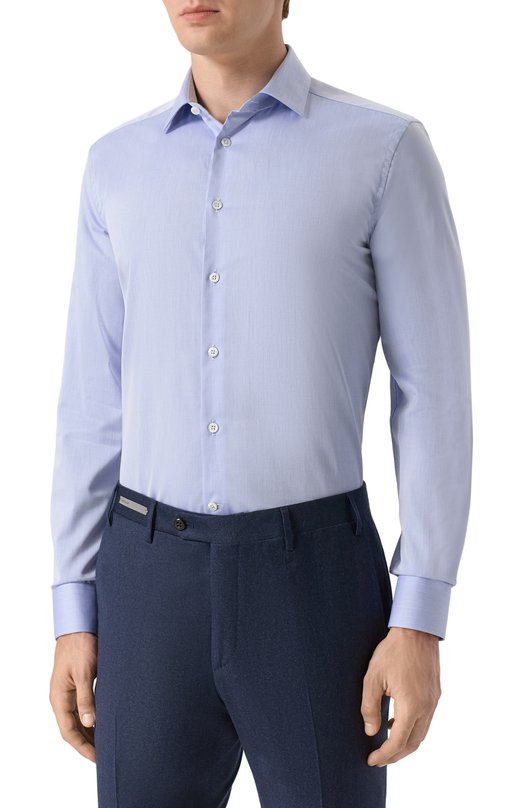 Хлопковая сорочка Corneliani 26P010-2611409 Голубой  26P010-2611409 Фото 3