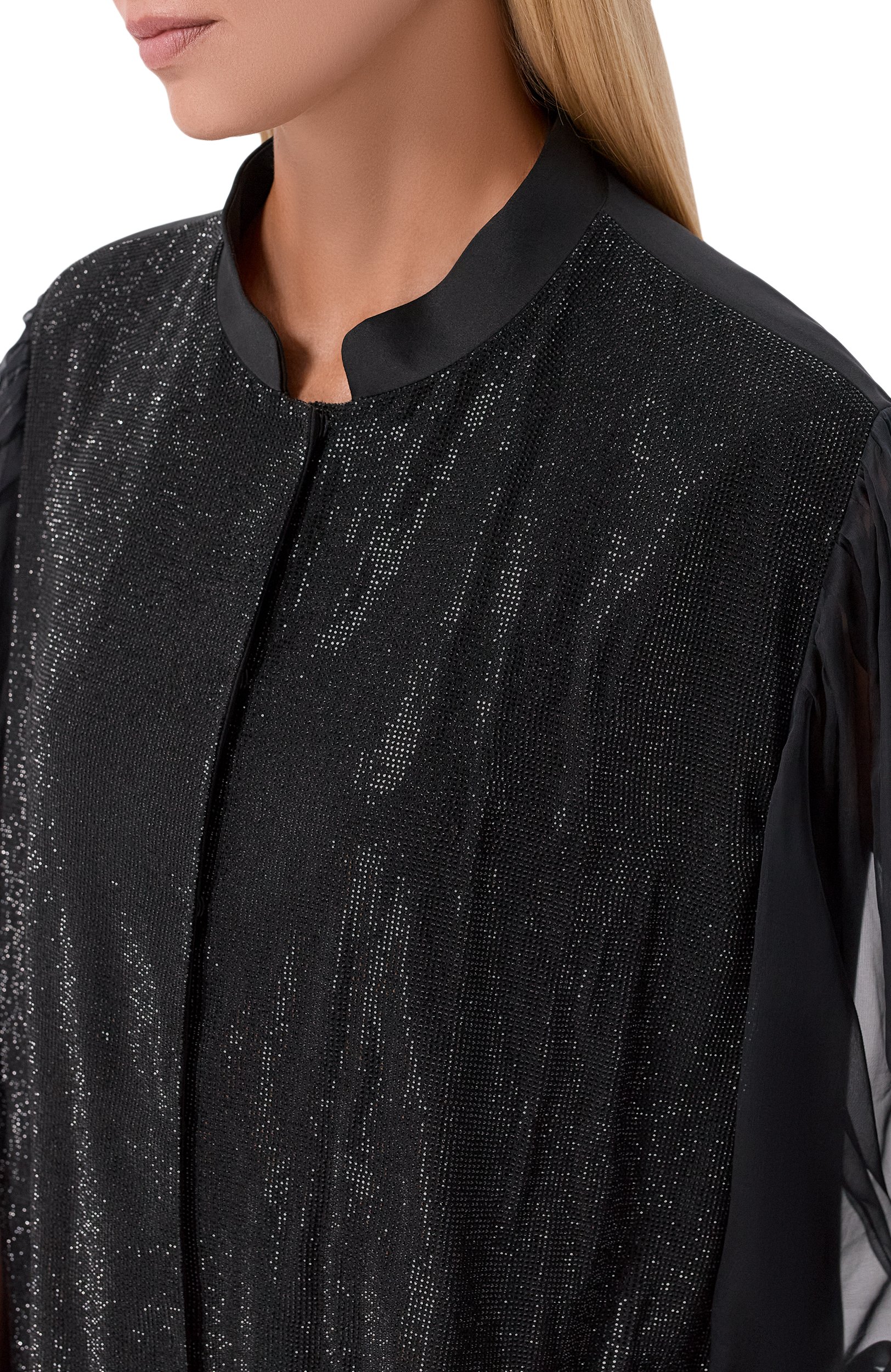 Атласная блузка с отделкой стразами GIORGIO ARMANI, арт. GW004387/AF30225, фото 5