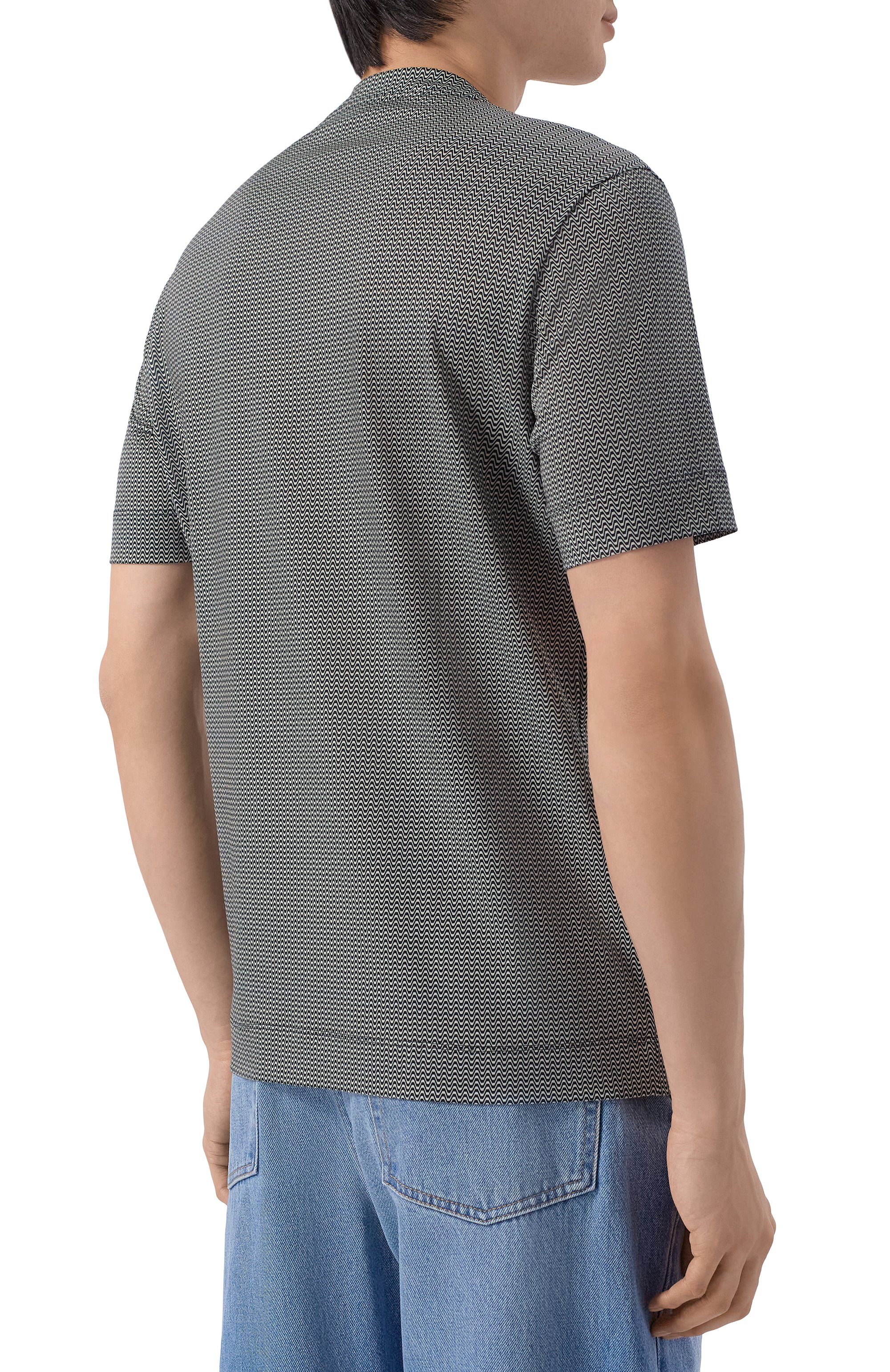 Футболка из лиоцелла и хлопка EMPORIO ARMANI черно-белого цвета по цене 21700 руб., арт. EM005270/AF24857, фото 4 Футболка из лиоцелла и хлопка EMPORIO ARMANI, арт. EM005270/AF24857, фото 4