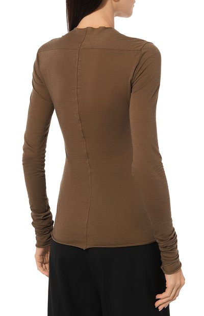 Лонгслив из хлопка и кашемира RICK OWENS, арт. RP02D3228/JWS, фото 4