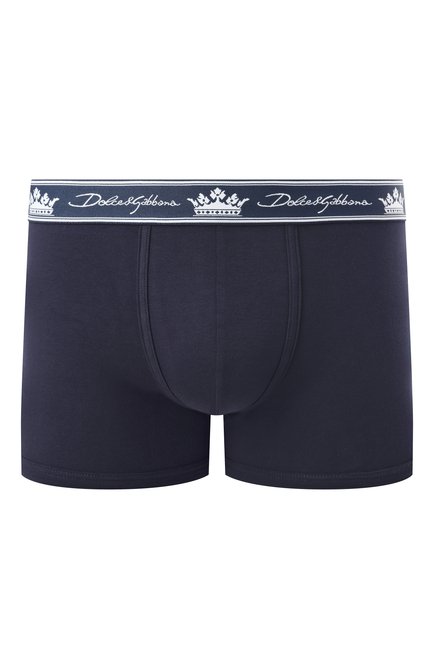 Мужские хлопковые боксеры DOLCE & GABBANA темно-синего цвета, арт. M4B72J/0NR55/2-6 | Фото 1 (Нос: Не проставлено; Материал внешний: Хлопок; Материал сплава: Проставлено)