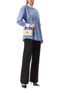 Женские хлопковые брюки MSGM черного цвета, арт. 3841MDP20/257138 | Фото 2 (Материал внешний: Хлопок; Женское Кросс-КТ: Брюки-одежда; Стили: Кэжуэл; Силуэт Ж (брюки и джинсы): Прямые; Длина (брюки, джинсы): Стандартные)