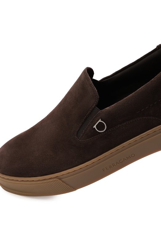 Замшевые слипоны Cameron Ferragamo 775223 Коричневый  775223 Фото 7