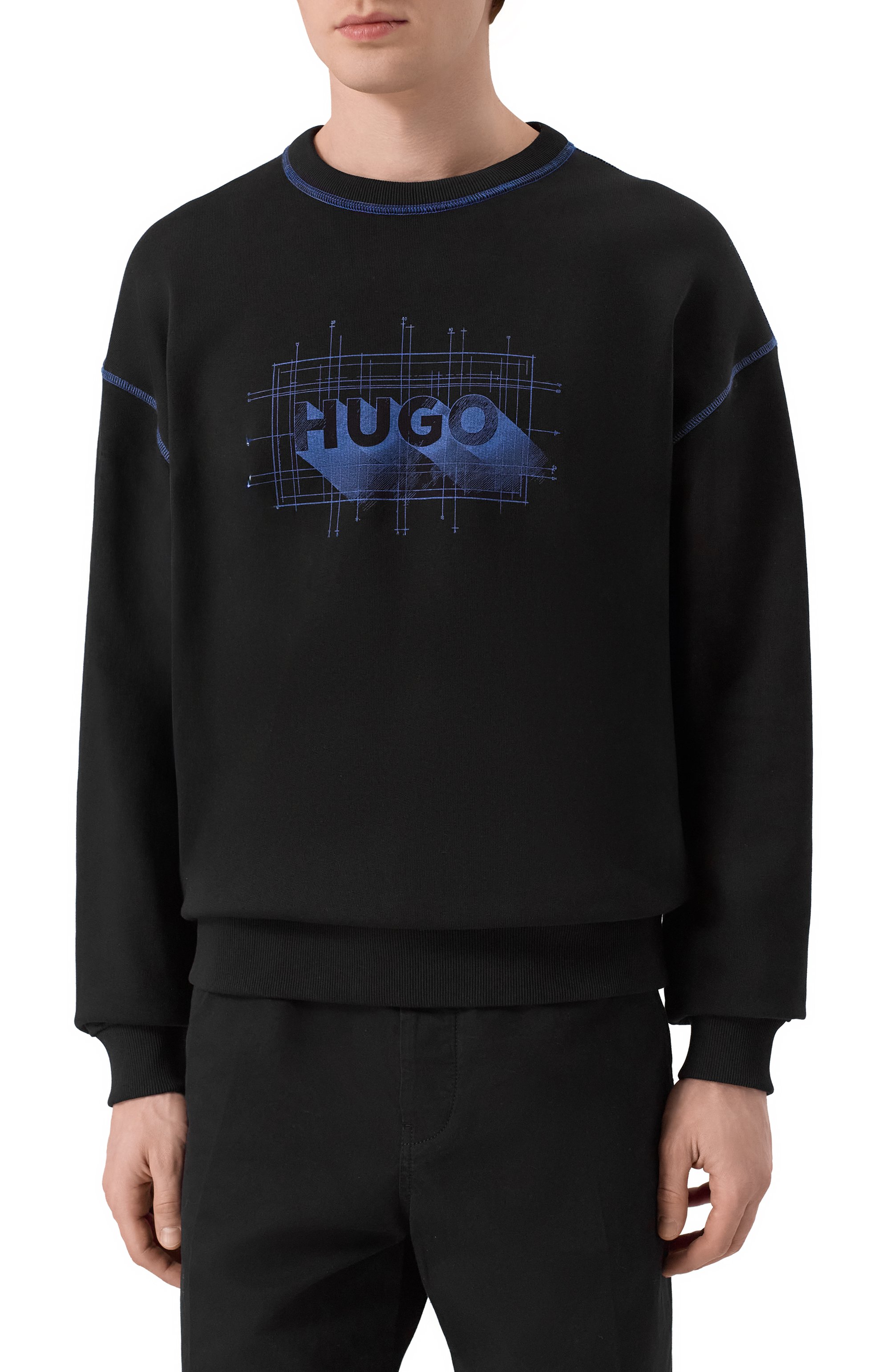 Хлопковый свитшот HUGO BLUE, арт. 50553505, фото 3