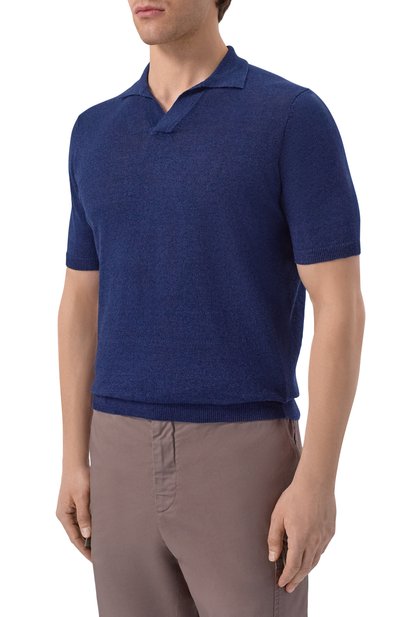 Поло изо льна и хлопка ANDREA CAMPAGNA, арт. PL1MCSK/LC14R, фото 3