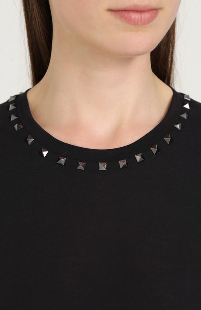 Футболка прямого кроя с шипами VALENTINO, арт. NB3MG03A/2QK, фото 5