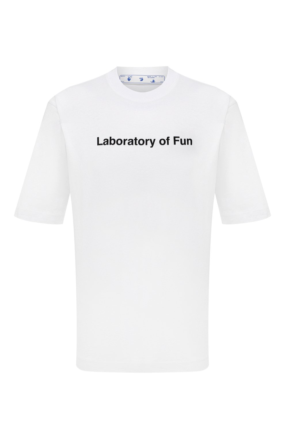 Хлопковая футболка OFF-WHITE белого цвета по цене 32550 руб., арт. 0MAA119F21JER027, фото 1 Хлопковая футболка OFF-WHITE, арт. 0MAA119F21JER027, фото 1