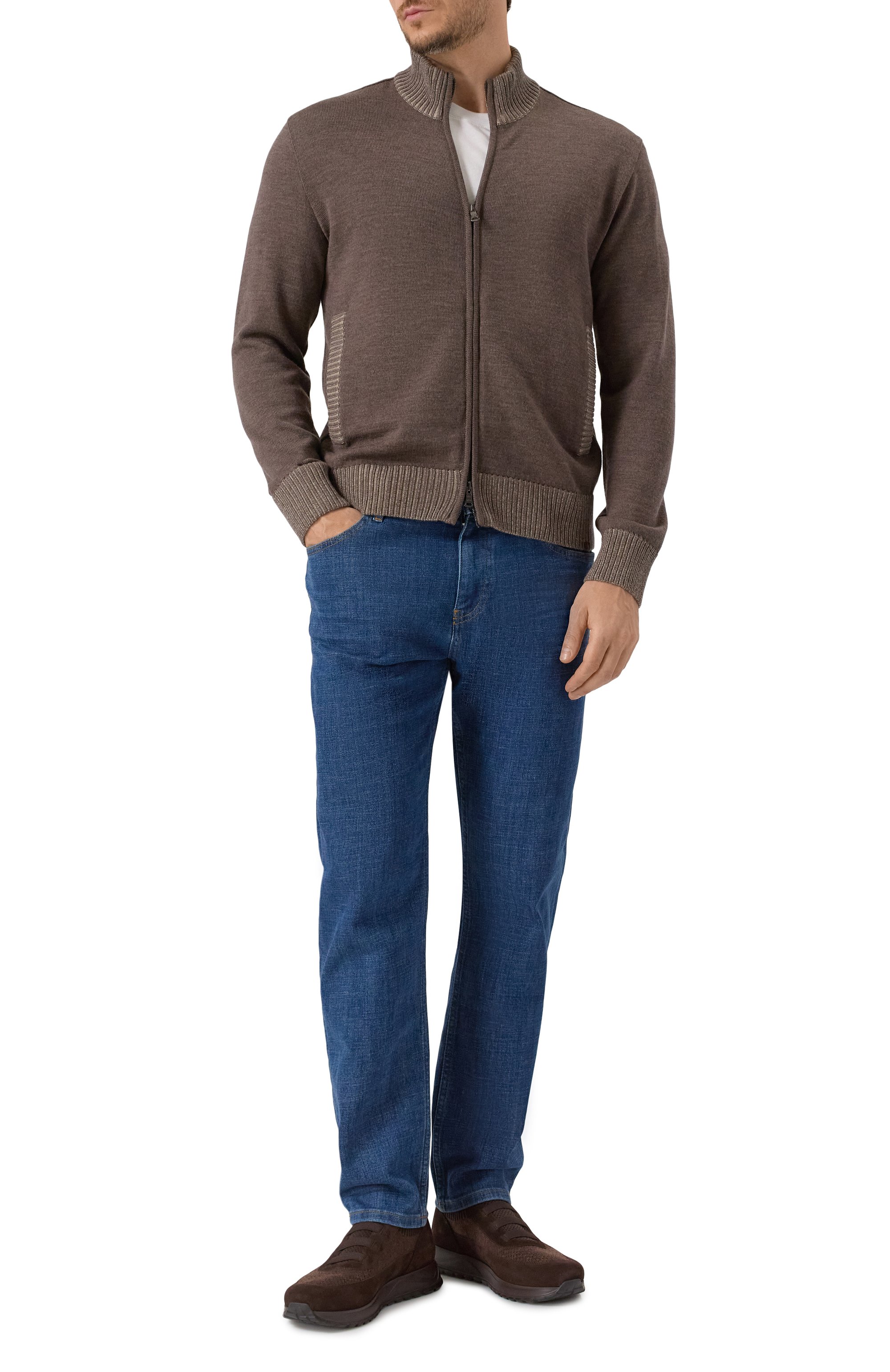 Комбинированные кроссовки DOUCAL'S темно-коричневого цвета по цене 59950 руб., арт. DU3318SYDNPX782T, фото 2 Комбинированные кроссовки DOUCAL'S, арт. DU3318SYDNPX782T, фото 2