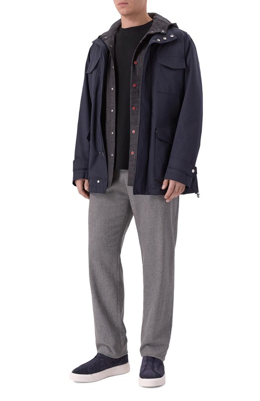 Замшевые кеды Kiton USSA279N0127902 Синий  USSA279N0127902 Фото 2