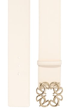 Женский кожаный ремень ELIE SAAB белого цвета, арт. ES940413-RES24 | Фото 3 (Материал: Натуральная кожа; Кросс-КТ: Широкие; Материал сплава: Проставлено; Нос: Не проставлено)