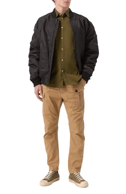 Мужские хлопковые брюки-карго DSQUARED2 бежевого цвета, арт. S74KB0818/S39021 | Фото 2 (Материал сплава: Проставлено; Драгоценные камни: Проставлено; Длина (брюки, джинсы): Укороченные)