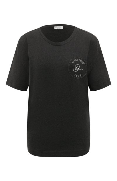 Женская хлопковая футболка BRUNELLO CUCINELLI, арт. 221M0A45BM600