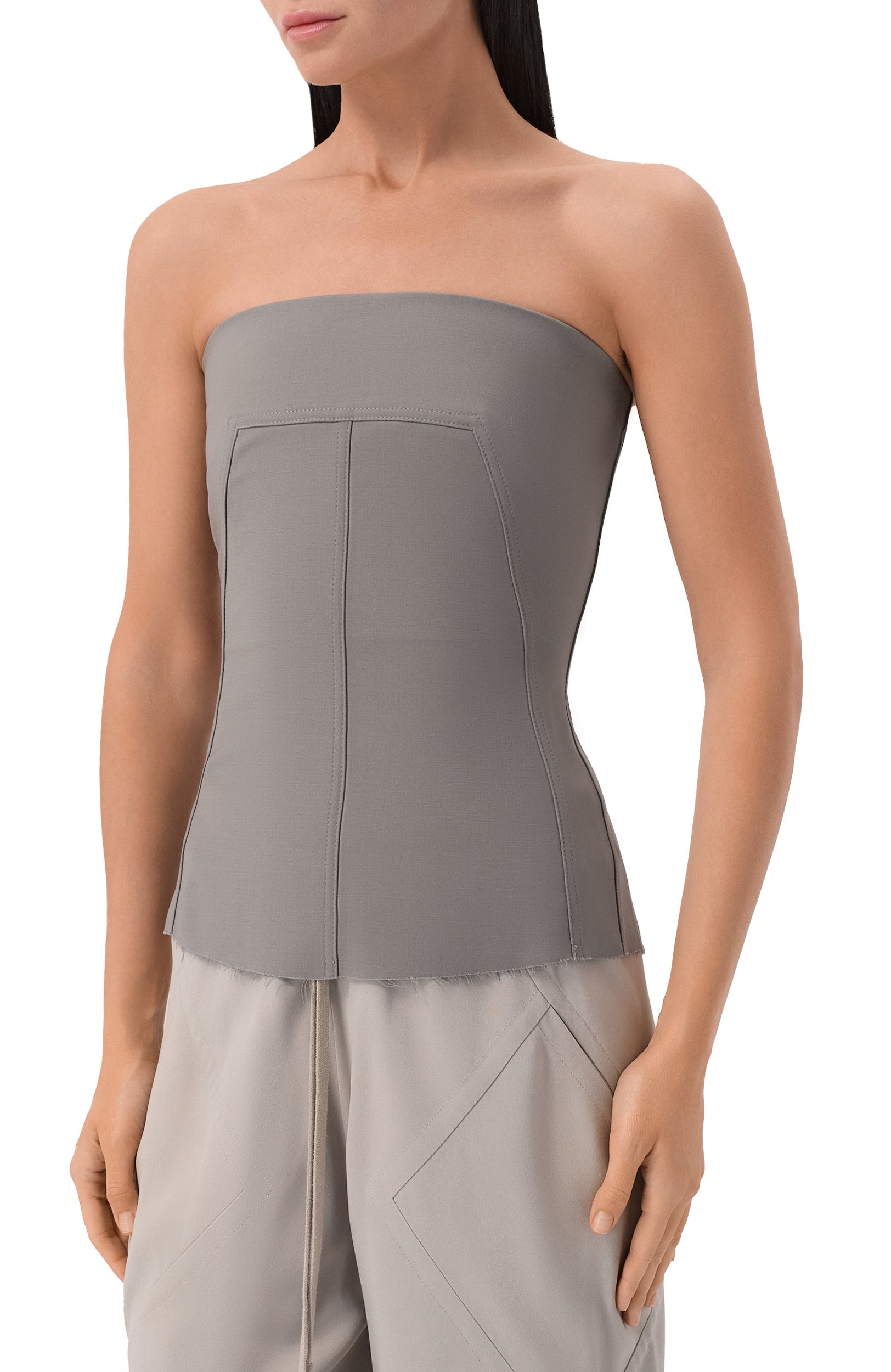 Шерстяной корсет RICK OWENS серого цвета по цене 88800 руб., арт. RP02F5127/WST, фото 3 Шерстяной корсет RICK OWENS, арт. RP02F5127/WST, фото 3
