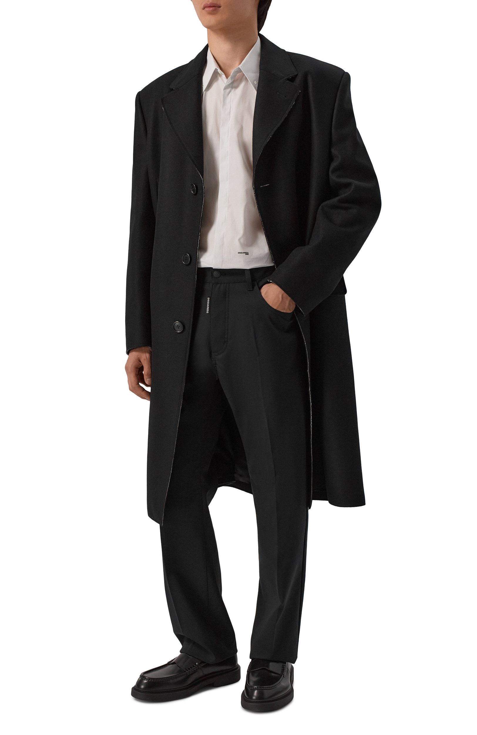 Шерстяные брюки DSQUARED2 черного цвета по цене 59350 руб., арт. S74LB2012/S40320, фото 2 Шерстяные брюки DSQUARED2, арт. S74LB2012/S40320, фото 2