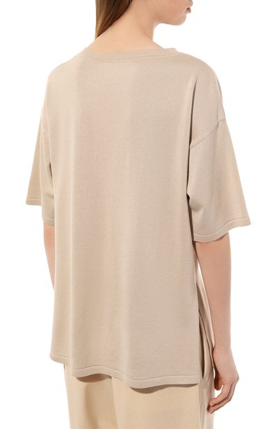 Пуловер из шелка и кашемира FREEAGE бежевого цвета по цене 29680 руб., арт. W22.JM013.6030.102, фото 4 Пуловер из шелка и кашемира FREEAGE, арт. W22.JM013.6030.102, фото 4