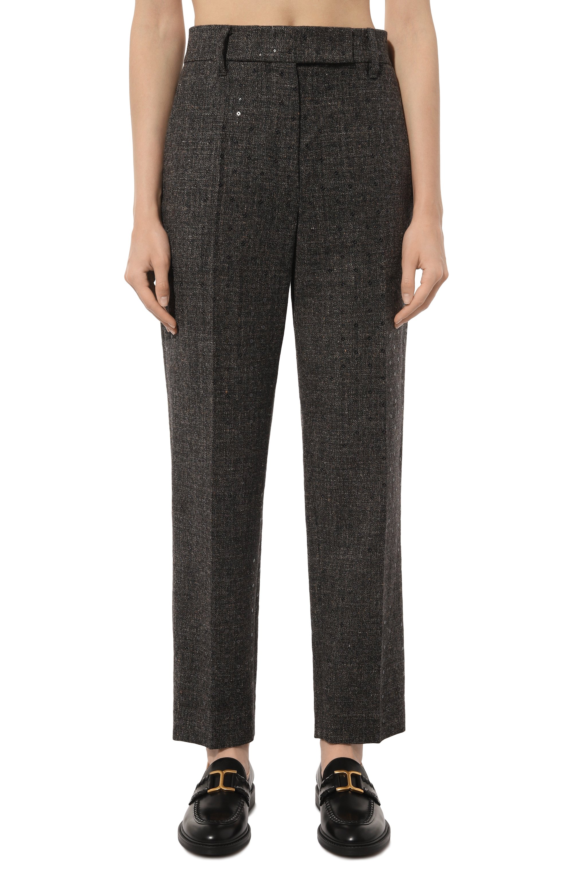 Брюки из шерсти и льна BRUNELLO CUCINELLI, арт. MD560P8488, фото 3