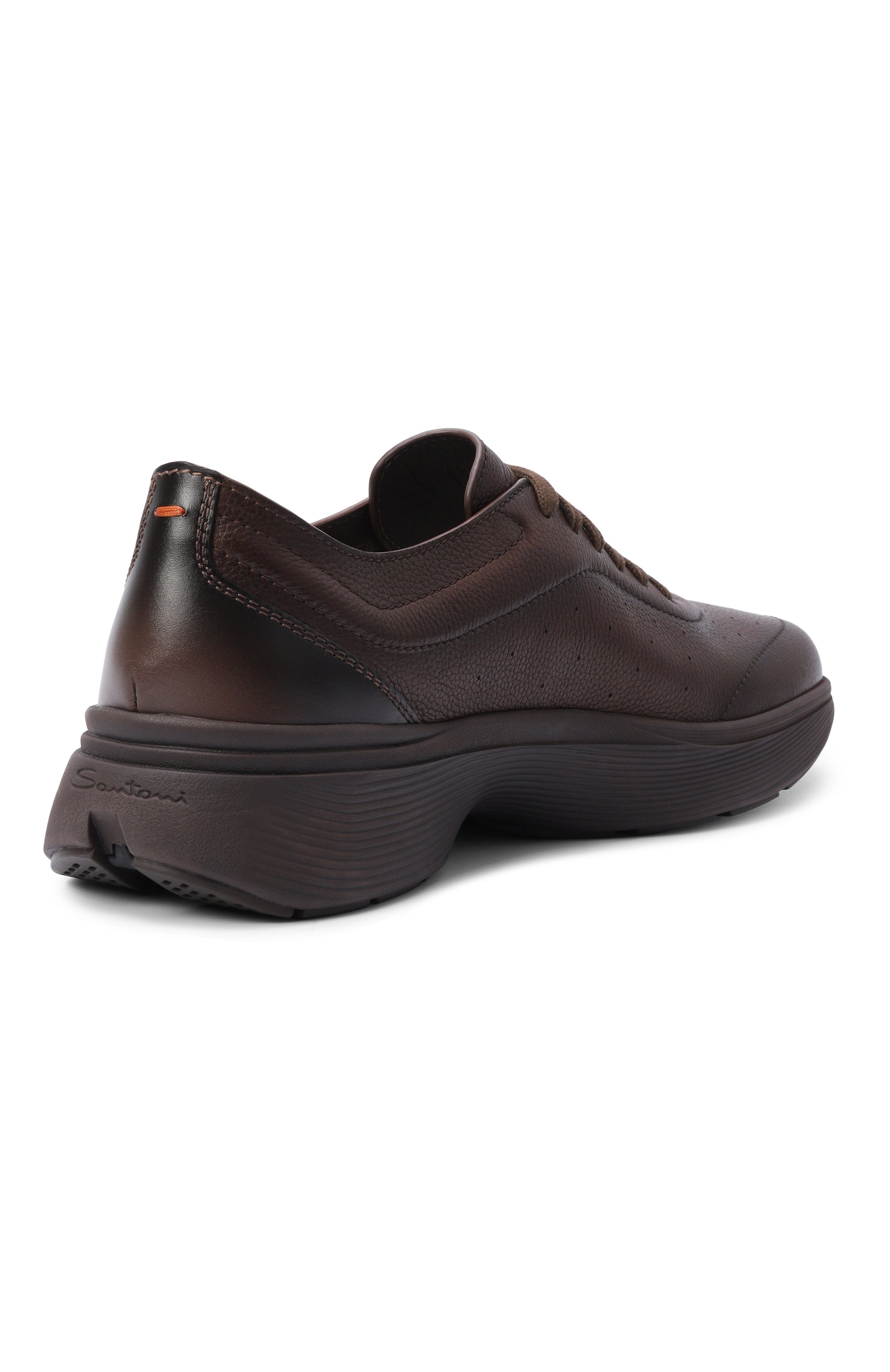 Кожаные кроссовки bounce SANTONI темно-коричневого цвета по цене 99500 руб., арт. MBBG22070SSCKCKI, фото 4 Кожаные кроссовки bounce SANTONI, арт. MBBG22070SSCKCKI, фото 4