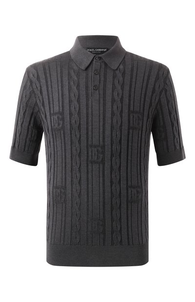 Мужская поло из шелка и хлопка DOLCE & GABBANA, арт. GXZ02T/JFMKS