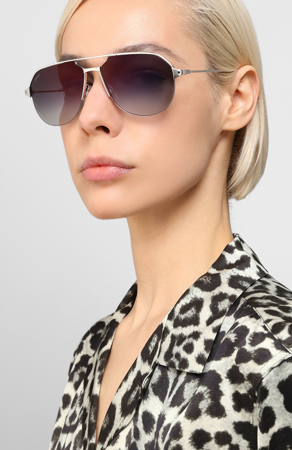 Солнцезащитные очки CARTIER серебряного цвета по цене 69600 руб., арт. CT0229S 004, фото 2 Солнцезащитные очки CARTIER, арт. CT0229S 004, фото 2