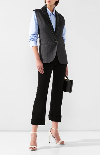 Жилет из смеси хлопка и льна BRUNELLO CUCINELLI, арт. MF5788171, фото 2