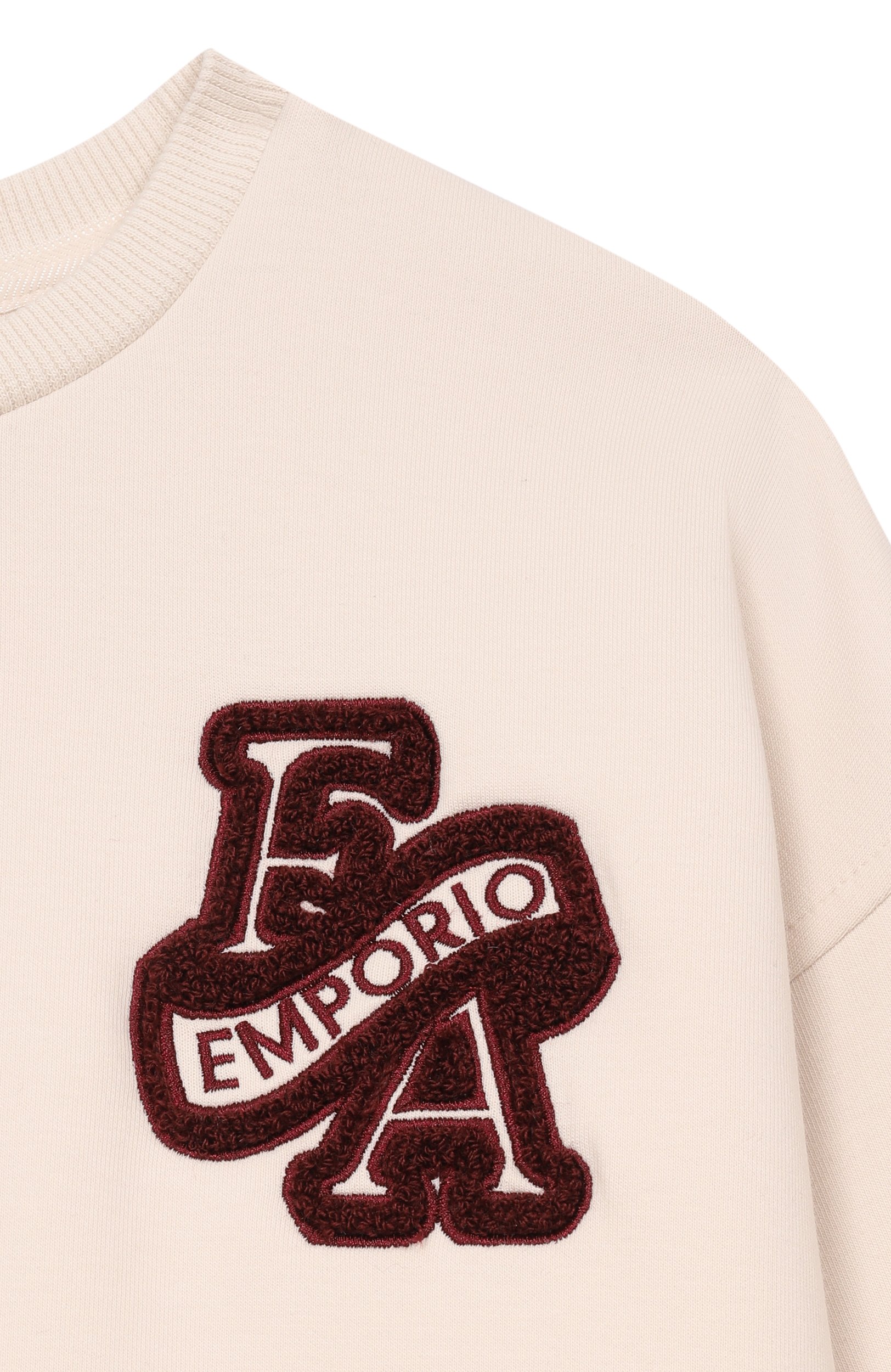 Хлопковый свитшот EMPORIO ARMANI кремового цвета по цене 20850 руб., арт. EB001389/AF10126, фото 3 Хлопковый свитшот EMPORIO ARMANI, арт. EB001389/AF10126, фото 3