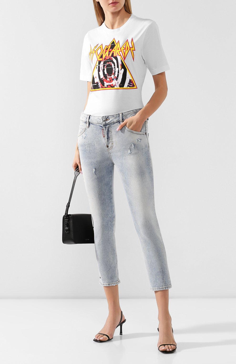 Хлопковая футболка DSQUARED2 белого цвета по цене 19950 руб., арт. S72GD0165/S22844, фото 2 Хлопковая футболка DSQUARED2, арт. S72GD0165/S22844, фото 2