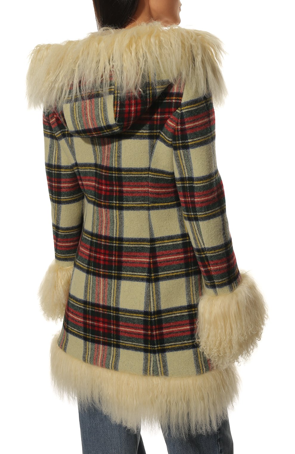 Шерстяное пальто с меховой отделкой MIU MIU, арт. MS1756-1XIN-F0304, фото 4