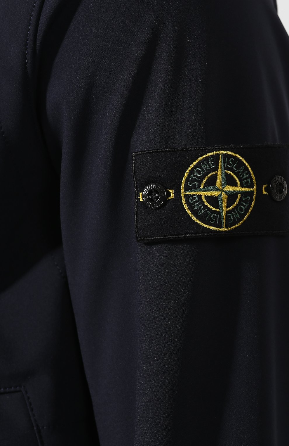 Мужской темно-синий бомбер soft shell STONE ISLAND купить в