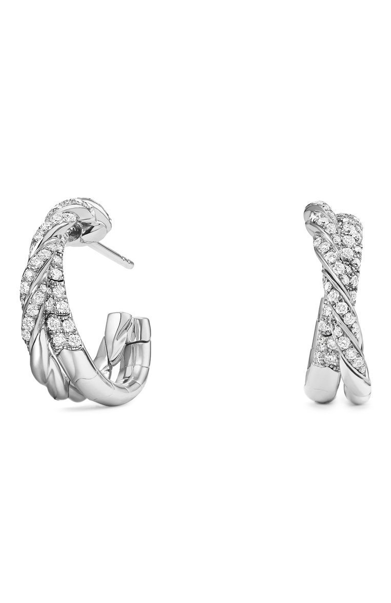 Женские серьги DAVID YURMAN бесцветного цвета, арт. E13225D8WADI | Фото 1 (Материал сплава: Белое золото; Драгоценные камни: Бриллианты; Региональные ограничения белый список (Axapta Mercury): Не проставлено; Нос: Не проставлено)