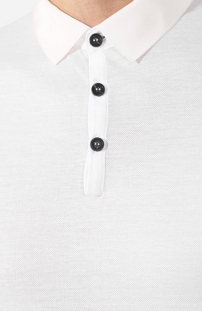 Хлопковое поло LANVIN белого цвета по цене 28350 руб., арт. RMJE0003A17, фото 5 Хлопковое поло LANVIN, арт. RMJE0003A17, фото 5