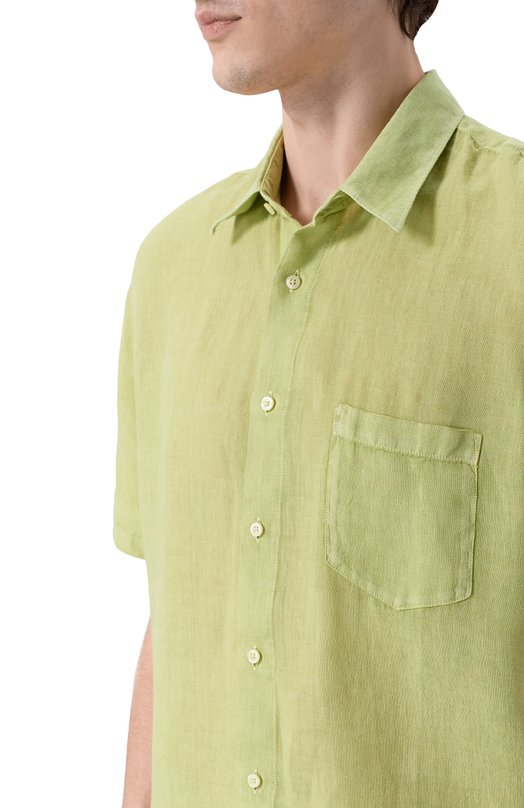 Льняная рубашка 120% Lino 33ALIM1368/0115/S00 Зелёный  33ALIM1368/0115/S00 Фото 5