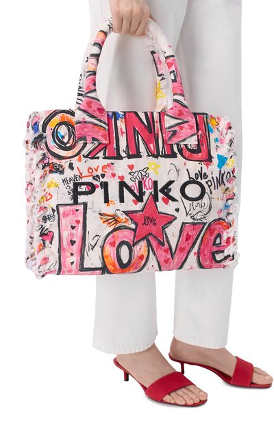 Сумка-тоут PINKO разноцветного цвета по цене 17950 руб., арт. 106673/A3B6, фото 2 Сумка-тоут PINKO, арт. 106673/A3B6, фото 2