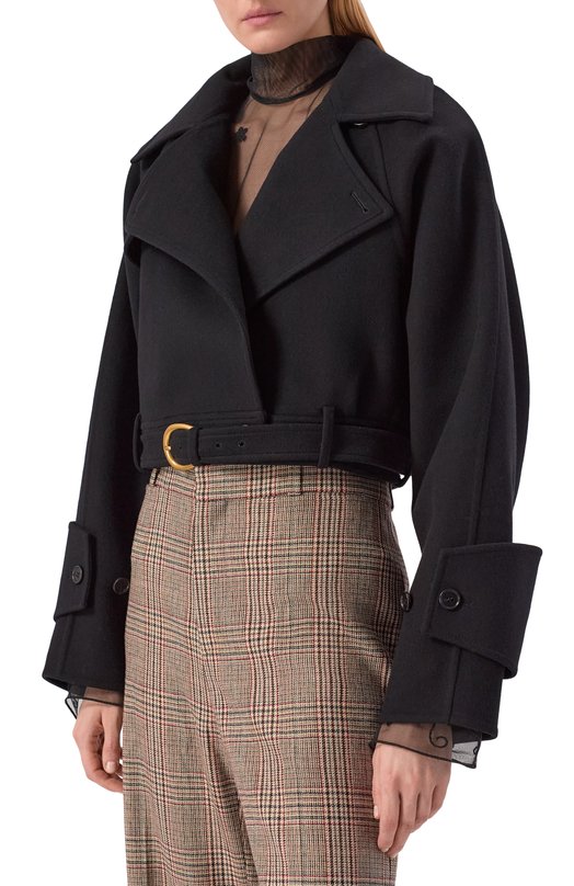 Шерстяное полупальто Chloé CH25WMA16071 Чёрный  CH25WMA16071 Фото 3