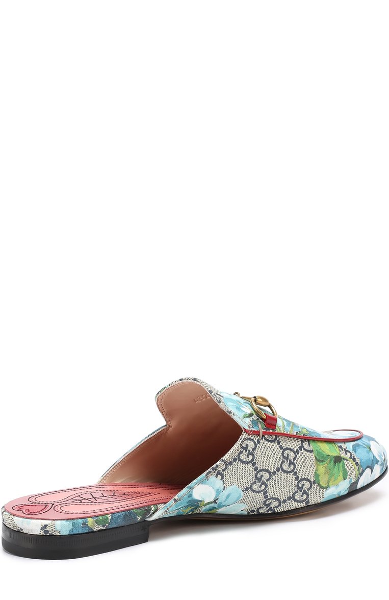 Женские сабо princetown из текстиля с принтом GUCCI голубого цвета, арт. 432772/KU2P0 | Фото 4 (Каблук высота: Низкий; Подошва: Плоская; Материал внешний: Текстиль, Резина; Материал внутренний: Натуральная кожа)
