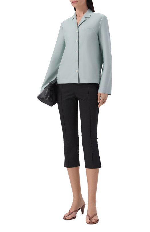 Рубашка из хлопка и шелка 12 STOREEZ 136074 Голубой  136074 Фото 2