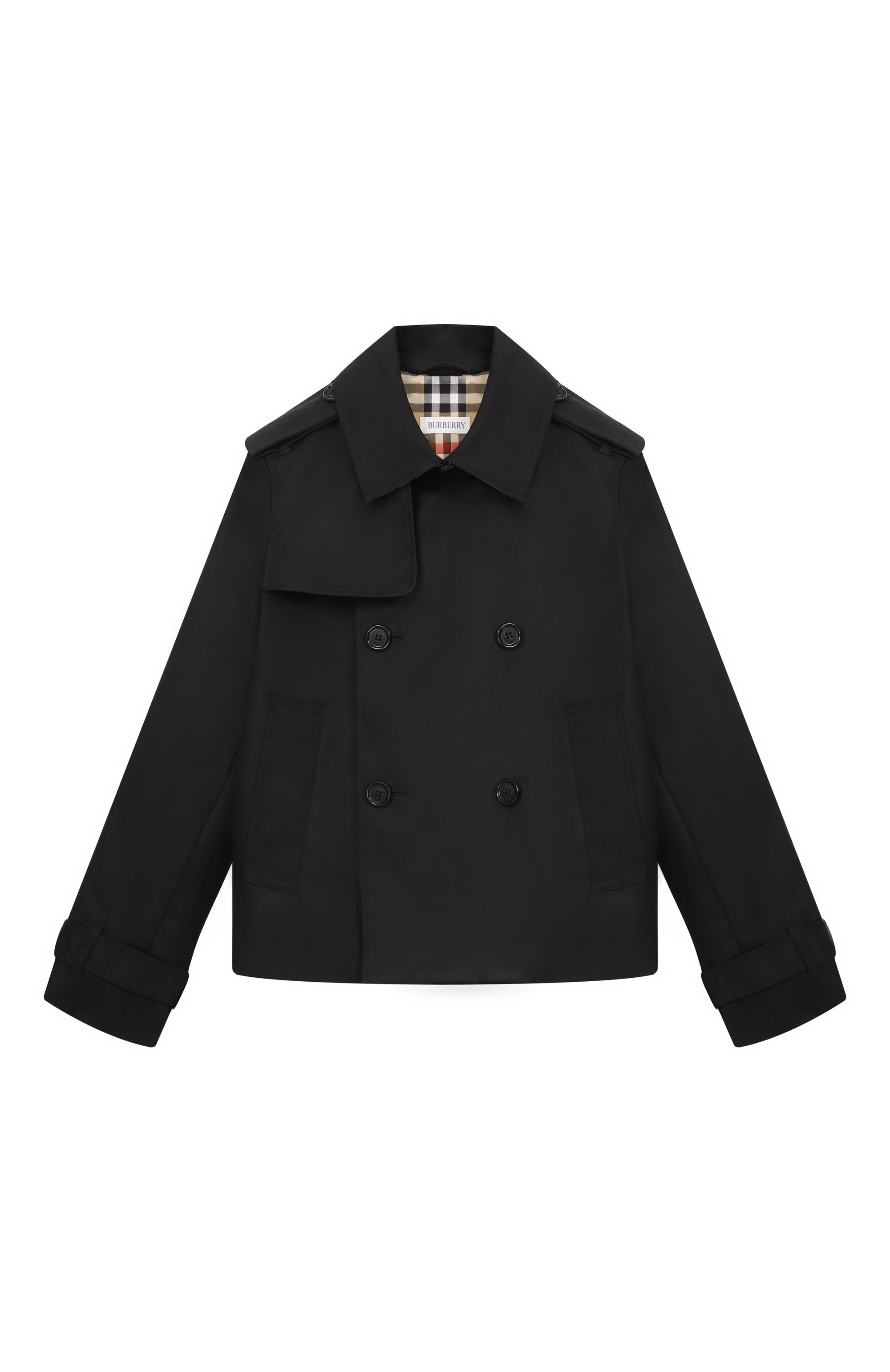 Хлопковый тренч BURBERRY черного цвета по цене 89950 руб., арт. 8126124, фото 1 Хлопковый тренч BURBERRY, арт. 8126124, фото 1