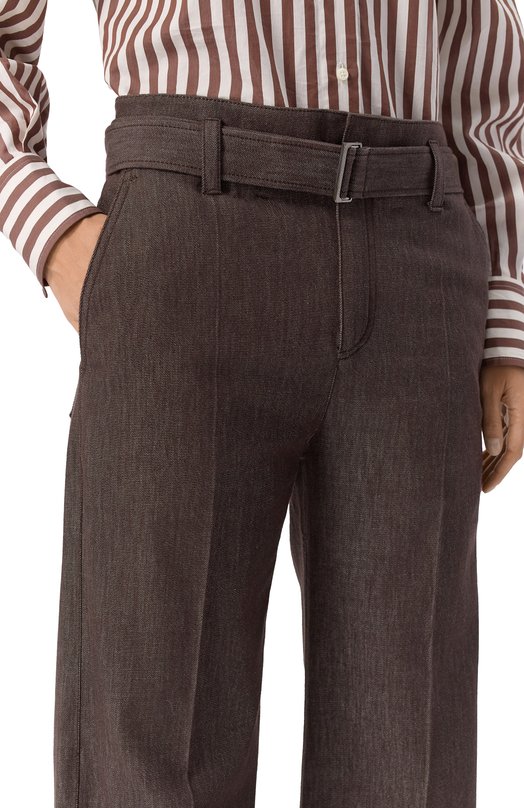 Хлопковые брюки Brunello Cucinelli MP125P4012 Коричневый  MP125P4012 Фото 5