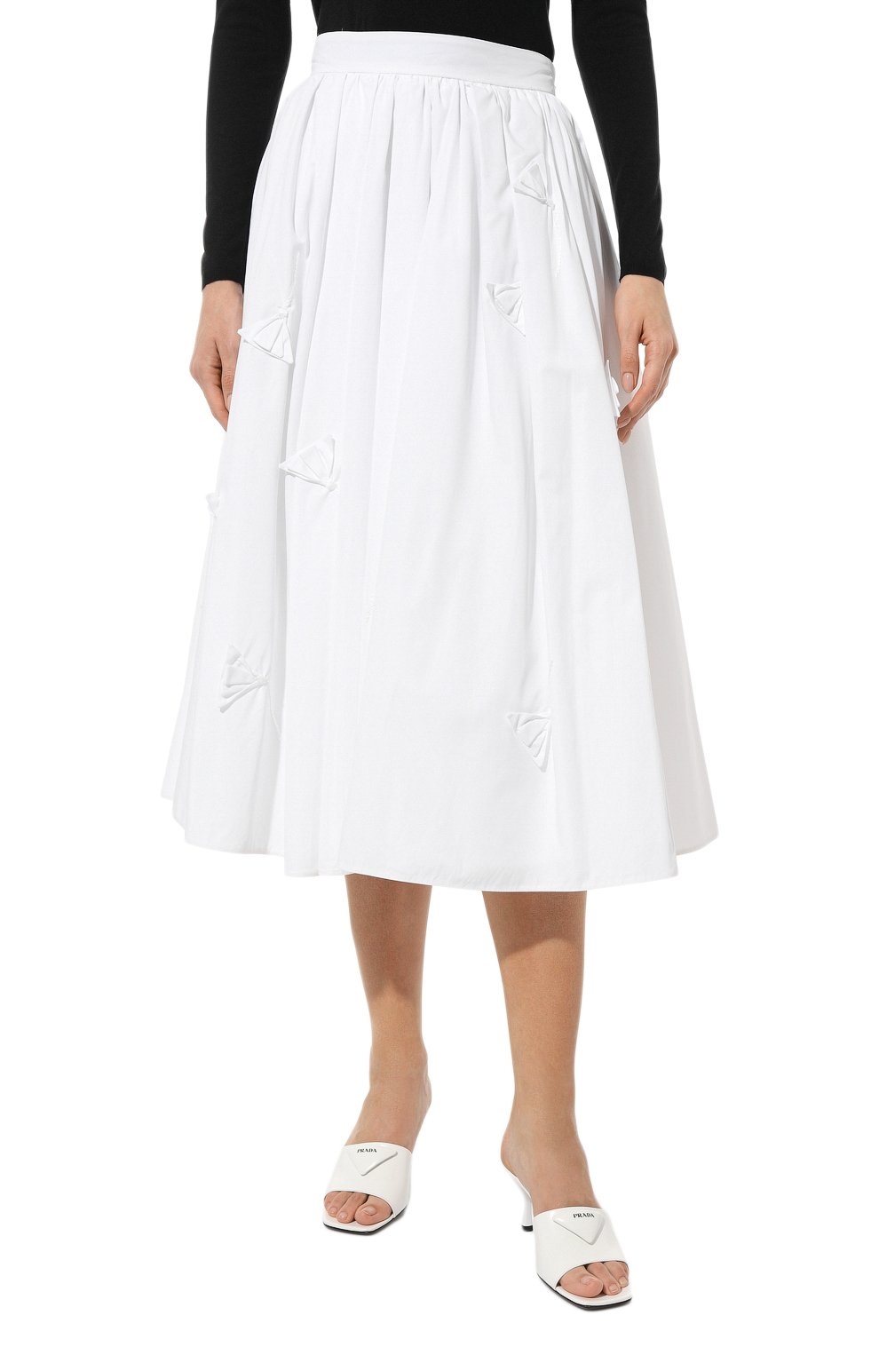 Хлопковая юбка PRADA, арт. P108TR-1ZBP-F0009-211, фото 3