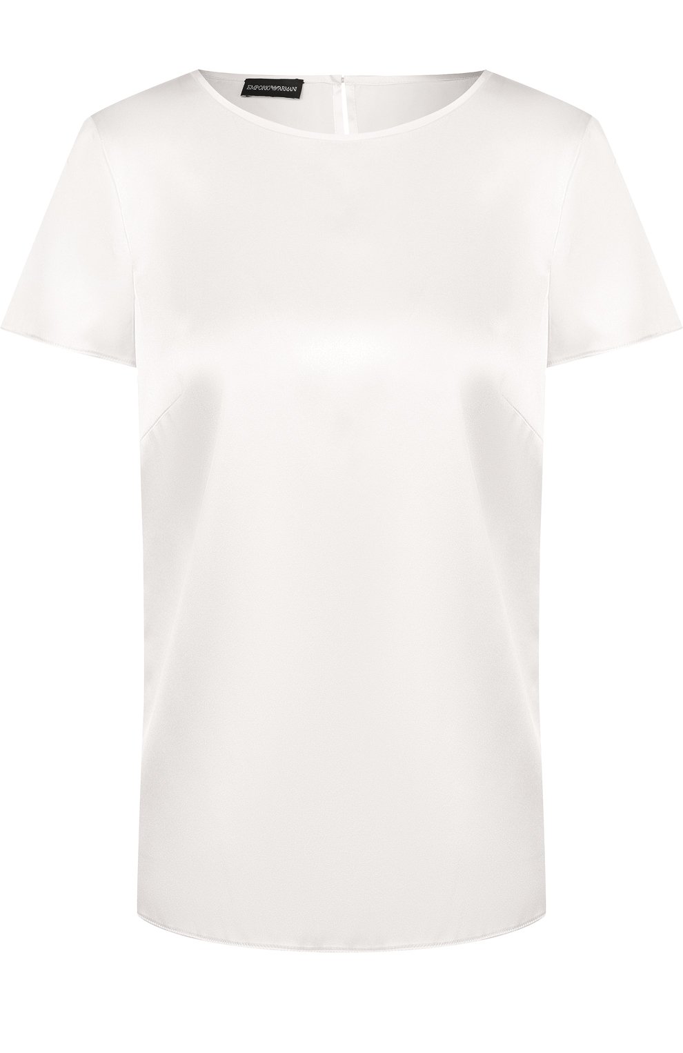 Шелковый топ EMPORIO ARMANI белого цвета по цене 25750 руб., арт. 0NC05T/0M301, фото 1 Шелковый топ EMPORIO ARMANI, арт. 0NC05T/0M301, фото 1