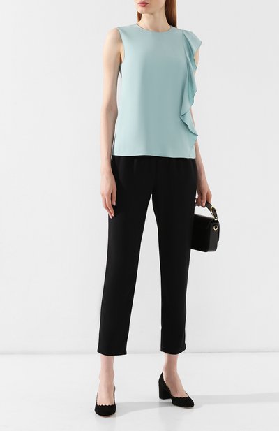 Топ с оборкой REDVALENTINO бирюзового цвета по цене 28800 руб., арт. SR3AEB20/0F1, фото 2 Топ с оборкой REDVALENTINO, арт. SR3AEB20/0F1, фото 2