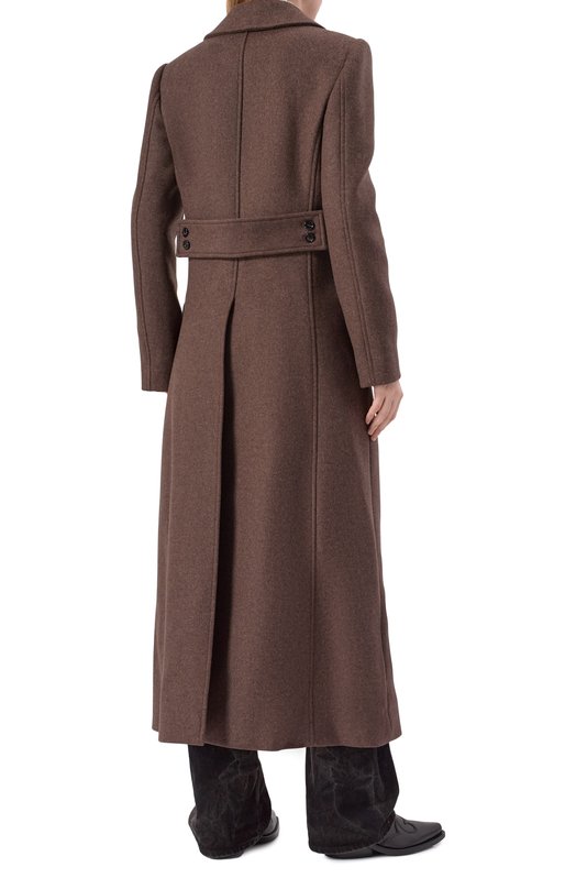 Шерстяное пальто Ann Demeulemeester B0013409/FA674 Коричневый  B0013409/FA674 Фото 4