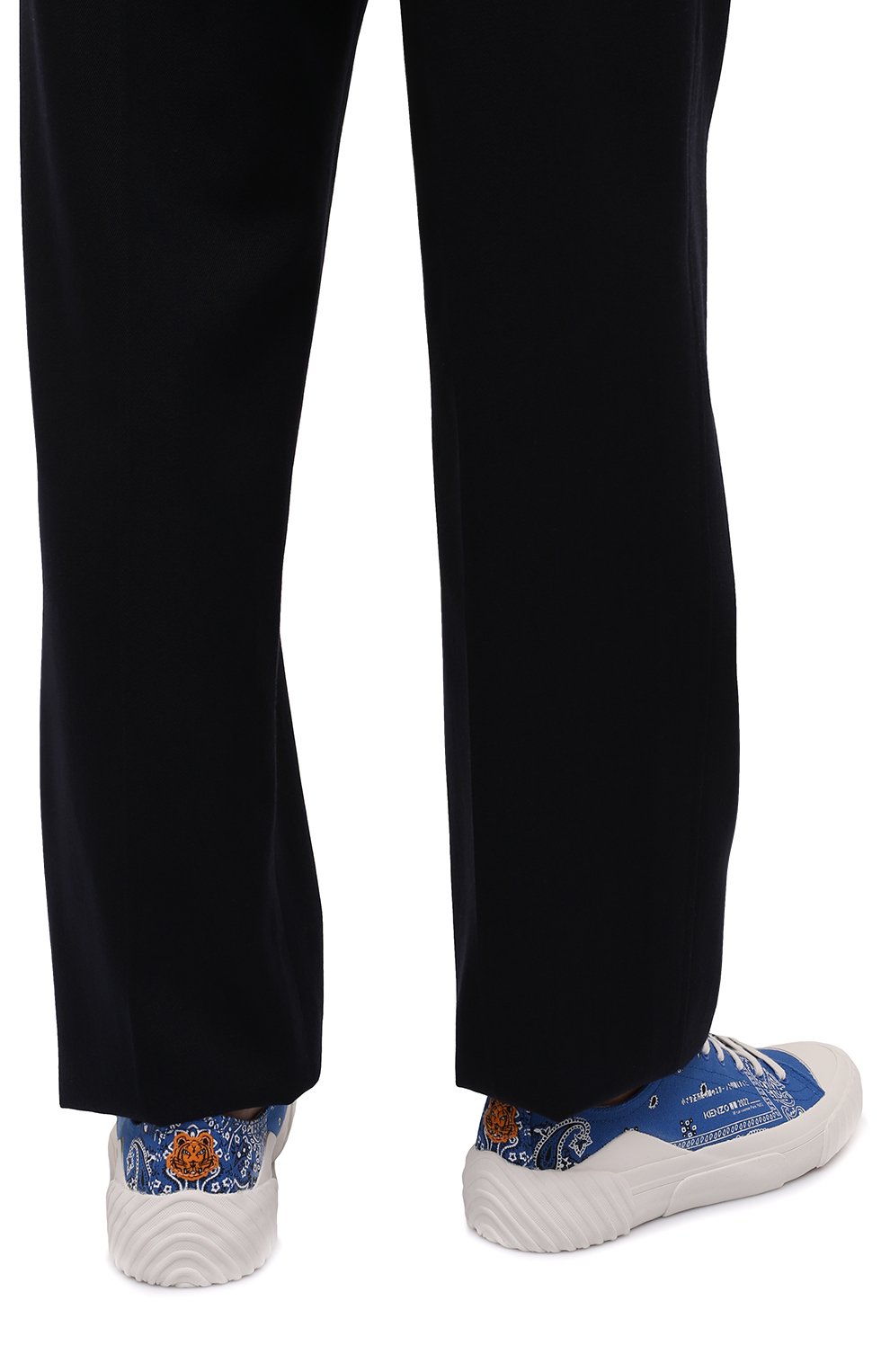 Текстильные кеды KENZO синего цвета по цене 31800 руб., арт. FC55SN430F74, фото 3 Текстильные кеды KENZO, арт. FC55SN430F74, фото 3