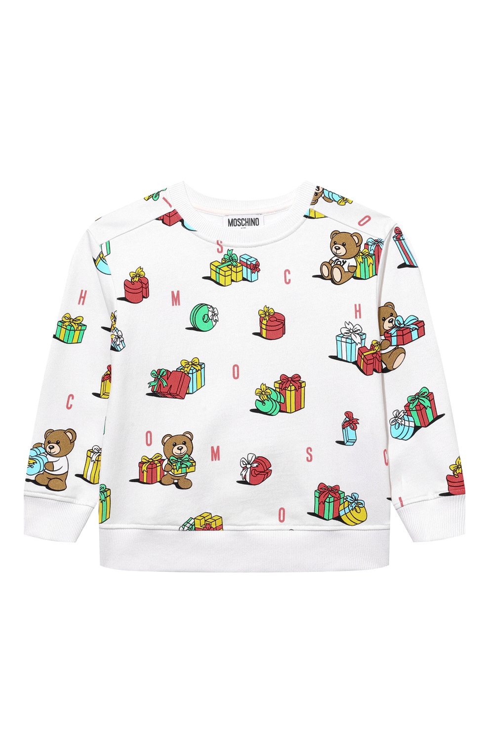 Хлопковый свитшот MOSCHINO белого цвета по цене 9855 руб., арт. HUF08F/LCB53/4-8, фото 1 Хлопковый свитшот MOSCHINO, арт. HUF08F/LCB53/4-8, фото 1